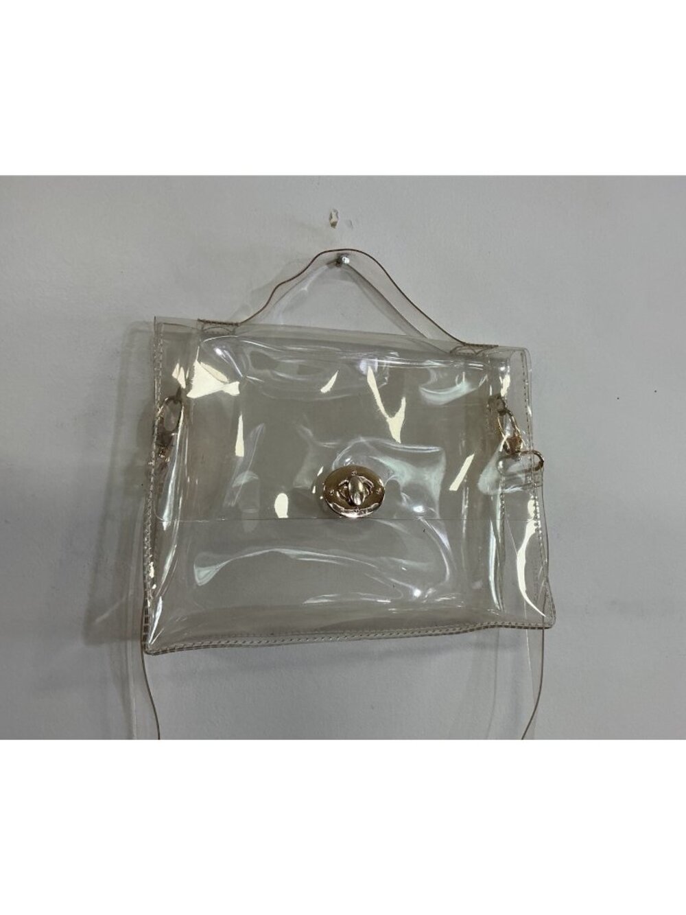 Clear Bag with Turn Lock Closure Women's Cross Body Handbags Stadium Approved